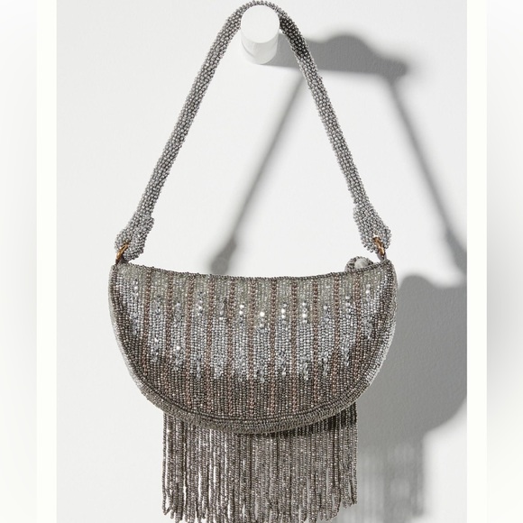 New Anthropologie Mini Half Moon Beaded Shoulder Bag!!🔥🔥🔥 - Picture 2 of 16